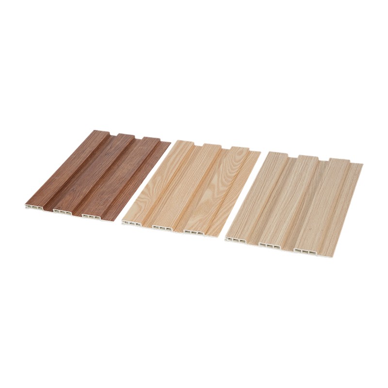 WPC Hollow Wood Grain Fluted Great Wall Panel สำหรับผนังพื้นหลังทีวี